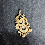 9ct Gold Horse Shoe, hearts and Floral Pendant