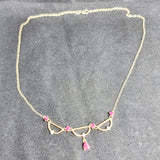 Ruby and Diamond 9ct Gold 40cm Necklace