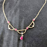 Ruby and Diamond 9ct Gold 40cm Necklace