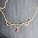 Ruby and Diamond 9ct Gold 40cm Necklace