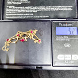 Ruby and Diamond 9ct Gold 40cm Necklace