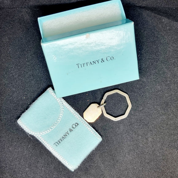 Tiffany and Co. Silver Tag Keyring.
