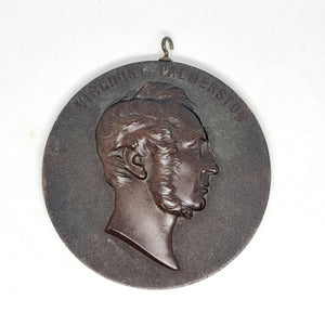 19th Century Bois Durci Feench Roundels Medallion Viscount Palmerston