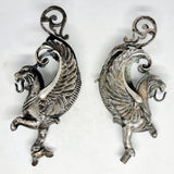 Antique Pair of Lion Headed Griffin Mascots.