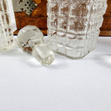 Antique Arts and Crafts  Three Bottled Decanter Oak Tantalus