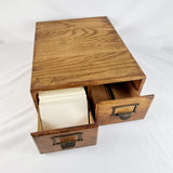 Antique Oak Desk Top Two Drawer Filing/ Card Cabinet
