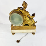 Antique Bronze and Marble French Mantle Clock