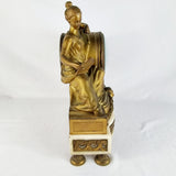 Antique Bronze and Marble French Mantle Clock