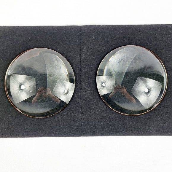 Pair of Antique Large Domed Magnify Lenses