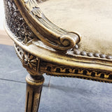 Pair of Antique Bergere Tub Shaped Gltwood French Chairs