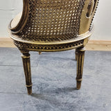 Pair of Antique Bergere Tub Shaped Gltwood French Chairs