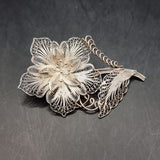 Vintage Collection of Four Silver Floral/ Flower Brooches
