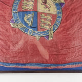 Antique Mid 19th Century Silk Royal Standard Flag Royal Coat of Arms