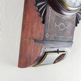 Antique Mahogany Single Fusee Brass Inlaid Wall Clock by John J. Mills