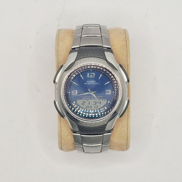Classic Casio Tough Solar Dual Analogue and Digital AWS-90 WR50 Wristwatch