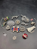 Collection Joblot Costume Jewellery Enamel Marcasite Brooches Pendant Animals