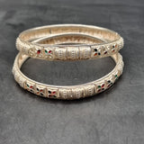 Pair of Vintage Silver and Enamel Eastern Bangles