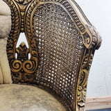 Pair of Antique Bergere Tub Shaped Gltwood French Chairs