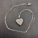 Vintage Silver Love Heart Locket on Silver Chain