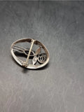 Vintage Kit Heath Amethyst 925 Silver Art Nouveau Brooch