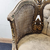Pair of Antique Bergere Tub Shaped Gltwood French Chairs