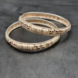 Pair of Vintage Silver and Enamel Eastern Bangles
