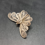 Four Vintage Silver and White Metal Wire Brooches