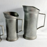 Set of 7 Etain 90 Pewter Measures From A Litre to A Centilitre.