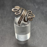 Vintage Silver Wired Squiggle Designed Ring Size N.