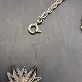 Vintage Silver Wire Flower Set Earrings, Pendant and Brooch.