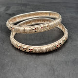 Pair of Vintage Silver and Enamel Eastern Bangles