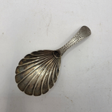 Antique Georgian Bright Cut Solid Silver Tea Caddy Spoon – Shell Bowl