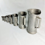 Set of 7 Etain 90 Pewter Measures From A Litre to A Centilitre.
