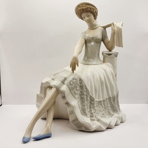 Vintage D'Art S.A. Lady Sitting with Scarf