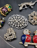 Collection Joblot Costume Jewellery Enamel Marcasite Brooches Pendant Animals