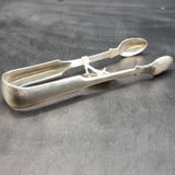 Antique 1824 Glasgow Silver Sugar Tongs Shell Pattern