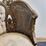 Pair of Antique Bergere Tub Shaped Gltwood French Chairs