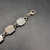 Three Silver Vintage Bracelets. Red Stone. Love Heart Locket Padlock.
