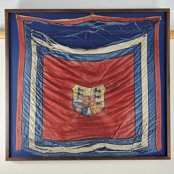 Rare Antique Mid 19th Century Silk Greece Royal Standard Flag