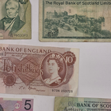 Collection of Vintage Banknotes. Australian, Scottish and English. Shillings, Pounds and Five Pounds Notes