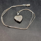 Vintage Silver Love Heart Locket on Silver Chain