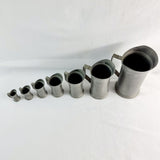 Set of 7 Etain 90 Pewter Measures From A Litre to A Centilitre.