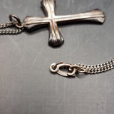 Vintage Silver Cross Pendant on Necklace