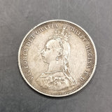 Silver Gothic Head Florin and Silver 1887 Shilling