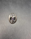 Vintage Kit Heath Amethyst 925 Silver Art Nouveau Brooch