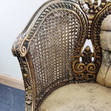 Pair of Antique Bergere Tub Shaped Gltwood French Chairs