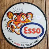 Esso Tiger Retro Style Enamel Wall Sign