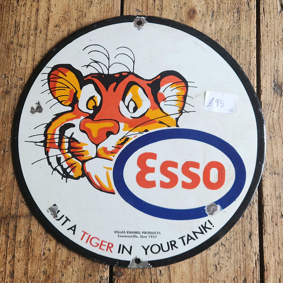 Esso Tiger Retro Style Enamel Wall Sign