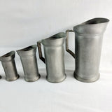 Set of 7 Etain 90 Pewter Measures From A Litre to A Centilitre.
