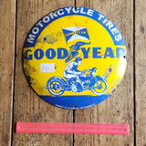 Goodyear Motor Cycle Tyres round enamel sign
